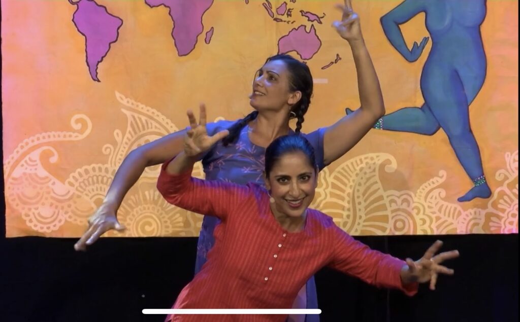 Two dancers with arms stretched wide one in front of the other in Indian Mythology and Me